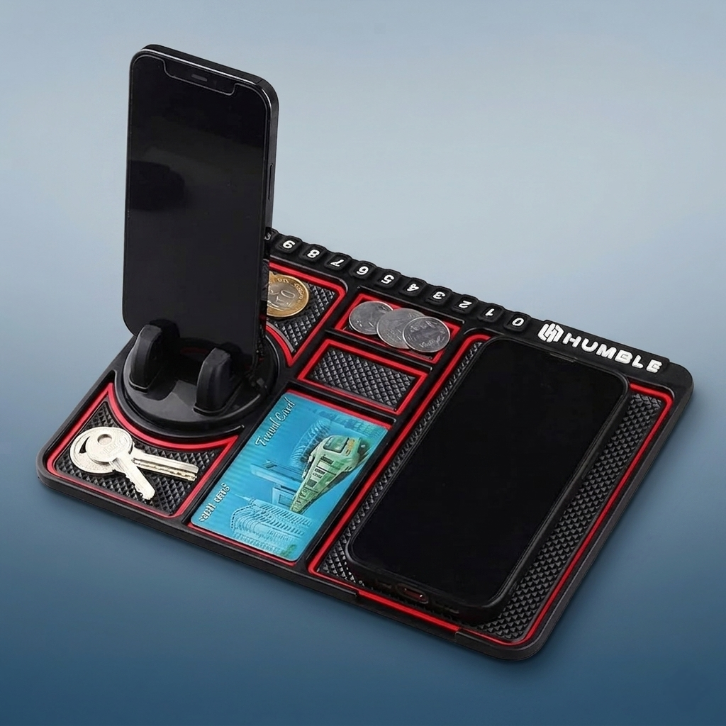 Rubber Car Dashboard Phone Mat with 360 Degree Rotating Phone Holder,