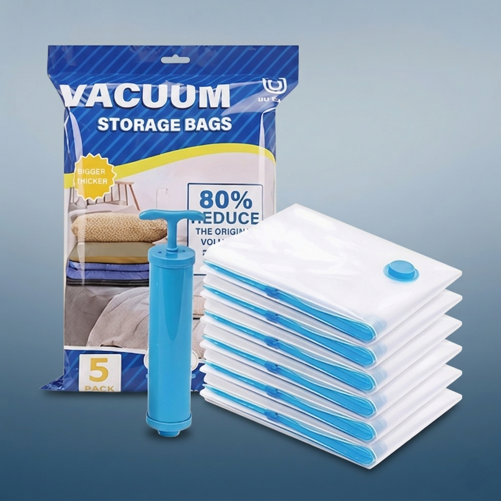 Vacuum Storage Bags for Clothes with Hand Pump