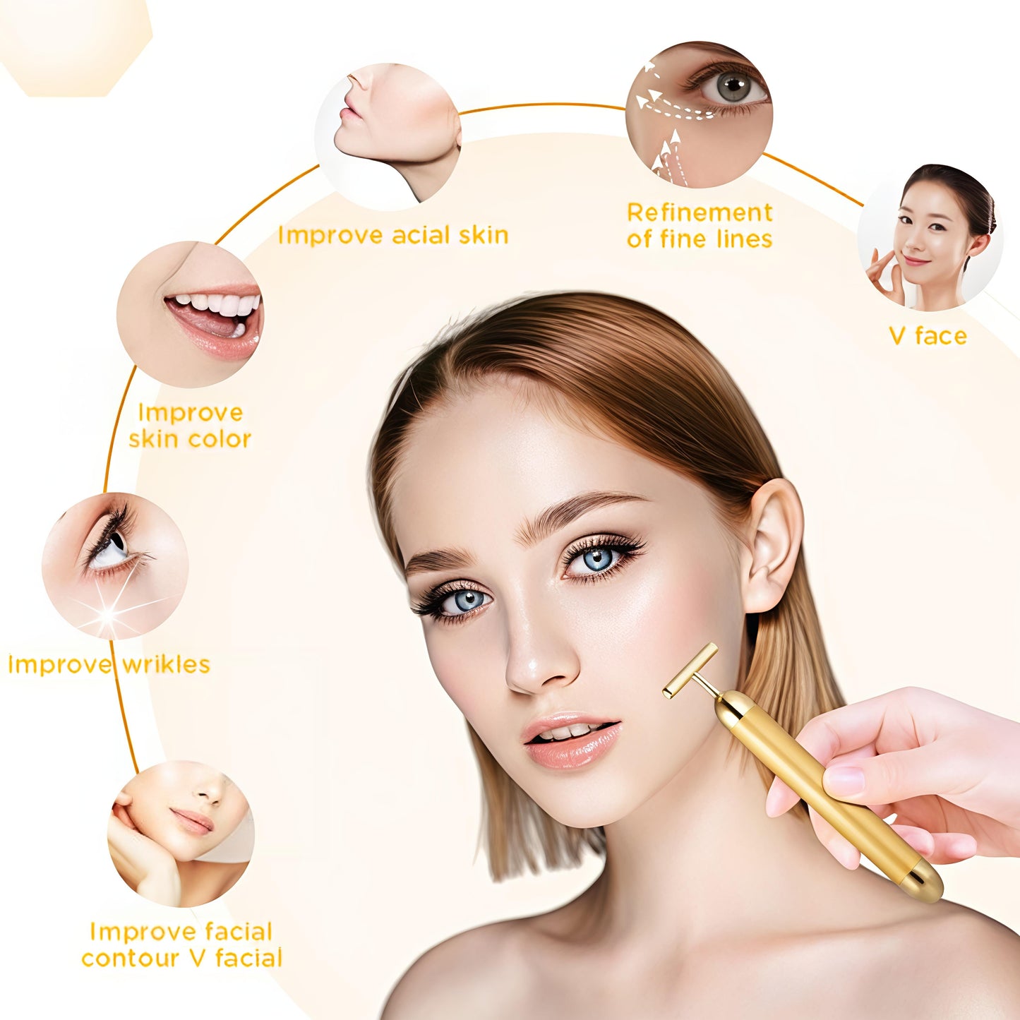 Gold Electric Face Roller