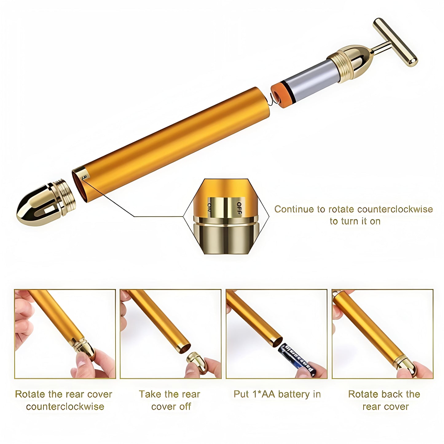 Gold Electric Face Roller
